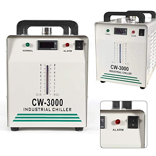 Water Chiller, 110V 9L Capacity Industrial Water Chiller Thermolysis Cooling System CW-3000 for 60W /80W Laser Engraver Machine CO2 Glass Laser Tube Cooler (USA Stock) - Thumbnail 3