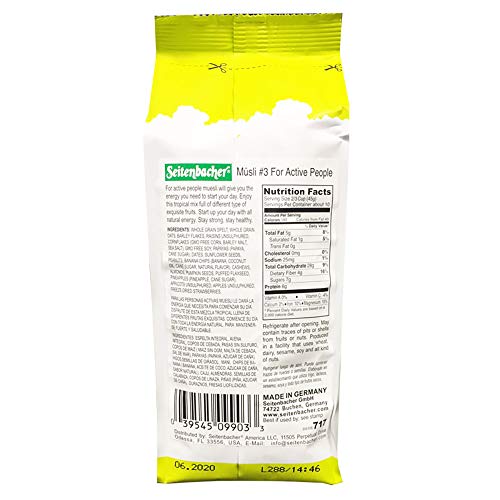 Seitenbacher Muesli Cereal #3 – For Active People – Fruit Mix 16 Ounce (Pack of 6)