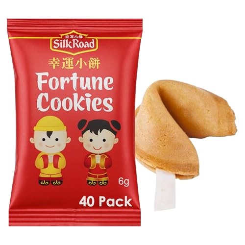 Silk Road Fortune Cookies 40 Pack - Golden Cookies with Fortune Messages