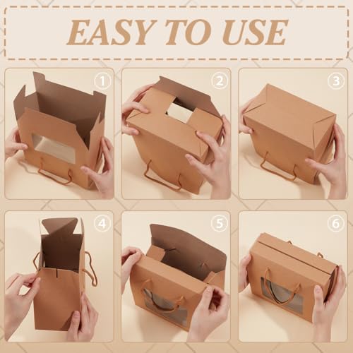 Boîtes en papier kraft avec poignées pour éviter les sacs - 4