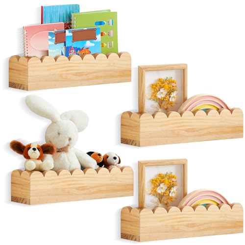 Pinkunn-Set-of-4-Scalloped-Floating-Shelves-156-Inch-Scalloped-Shelves-for-NurseryNatural-Wood-Nursery-Book-Shelves-Scalloped-Book-Shelf-for-Kids-Toddlers-Nursery-Bedroom-Wall-Decor Pinkunn Set of 4 Scalloped Floating Shelves 156 Inch Scalloped Shelves for NurseryNatural Wood Nursery Book Shelves Scalloped Book Shelf for Kids Toddlers Nursery Bedroom Wall Decor
