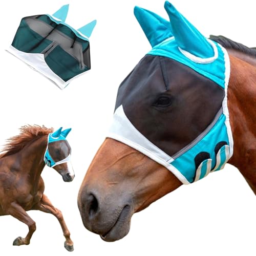 Máscara para Caballo con Orejas, Anti Moscas