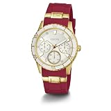 Guess U1157L2 Gold-Tone Red Silicone Watch