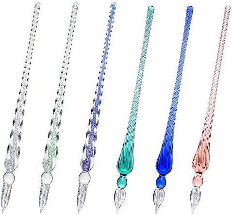 4-Pack Elegant Glass Dip Pens For Calligraphy & Drawing - Vintage Style Crystal Pens With Smooth Writing Tips