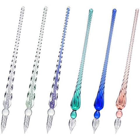 6 Pieces Handmade Glass Dip Pen Cover