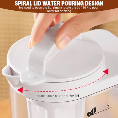 Image of Supvox Cold Brew Coffee Maker 1.6L Glass Kettle with Detachable Mesh Strainer, Leak-Proof Lid, V-Spout Nozzle, and Ergonomic Handle for Cold Brew Coffee, Tea, and Fruit Infusion Drinks