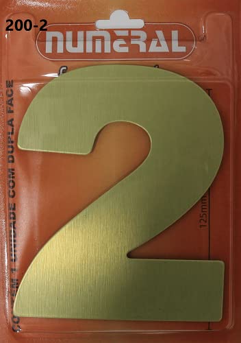 Algarismo 2 Numeral 125mm Ouro Escovado 200-2