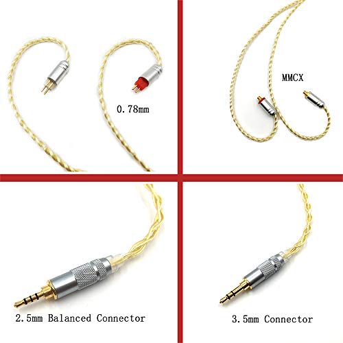 Linsoul Soft Silver Plated Cable For Shure Se215 Lz Shozy Hibiki Kinera H3 Earphone Iems (Mmcx, 2.5Mm Plug) #TOP5