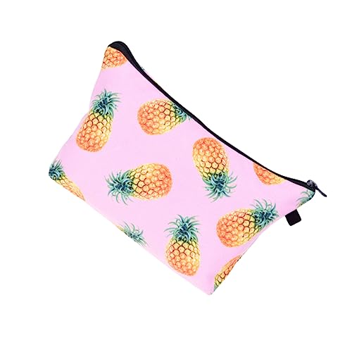Vaguelly Bolsa De Cosméticos De Viaje con Estampado De Piña Organizador Portátil De Maquillaje para Mujeres Bolsa De Almacenamiento De Cosméticos y Artículos