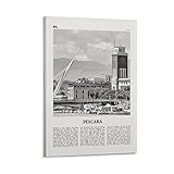 Pescara Stampa in bianco e nero, Pescara Wall Art, Pescara Poster Pescara, Pescara Foto, Pescara Decorazione da parete, Poster per estetica della stanza su tela, Poster e cornice di stampa, 50 x 75 cm