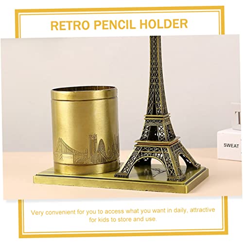 Bureau encombré ? Découvrez le pot à crayons Tour Eiffel compact en métal - 4