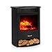 KLARSTEIN Bormio Smart - Chimenea eléctrica, Potencia 950/1900W, Termostato, Programable, Detección Ventana Abierta, Efecto Llama Realista, Cajón leña, Mando a Distancia, 49 x 63 x 35 cm, Negro