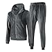 TONY BACKER Tuta Uomo In Pile Sportiva Con Chiusura Zip Completo Tuta In Casa (IT, Testo, XL, Regular, Regular, GRIGIO-73)