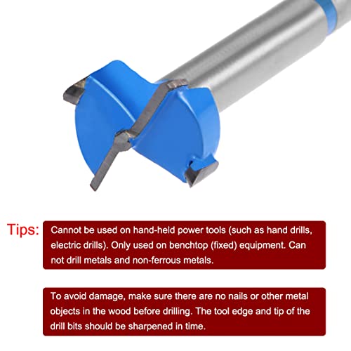 Uxcell Forstner Drill Bits 20Mm, Tungsten Carbide Wood Hole Saw Auger Opener, Woodworking Hinge Hole Drilling Boring Bit Cutter, 2Pcs (Blue, Gray) #TOP1