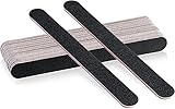 Teuki 8pcs Professional Nail File 100 180 Grit Double Sided Black Washable Nail Files, Fingernail Files Emery Emory Boards for Nails, Black-red…