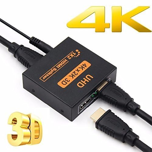 Image of 1 x 2 HDMI Splitter 2 Ports, HDMI Splitter 1 in 2 Out, Supports 3D 4K x 2K @30HZ Full HD 1080P, Support for TVs or Multi Monitor Adapter at Same Time (1 X 2 HDMI SPLITTER)