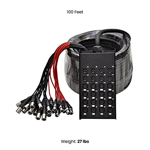 Seismic Audio Speakers 16 Channel Low Profile Xlr Send Circuit Board Snake Cable, Xlr Splitter Cable, 100 Feet #TOP1