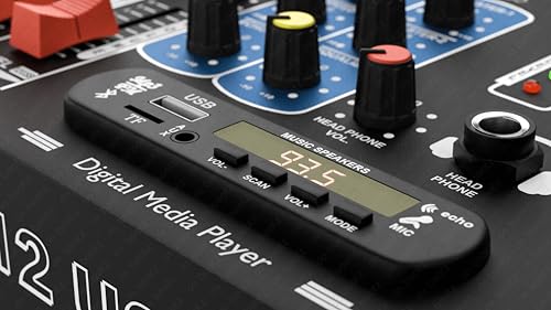 Image of da.beatz. 12 Channel Stereo Echo DJ Mixer With USB & Bluetooth-Ideal For DJ,Parties,Stage Effects,Weddings,Karaoke & Studio Recording-Digital Audio Mixer Professional Sound Channel With Effects(Black)