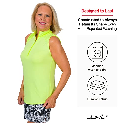 Jofit Apparel Women’s Athletic Clothing Emma Cutaway For Golf & Tennis, Size Xx-Large, Lemon Lime Yellow #TOP4