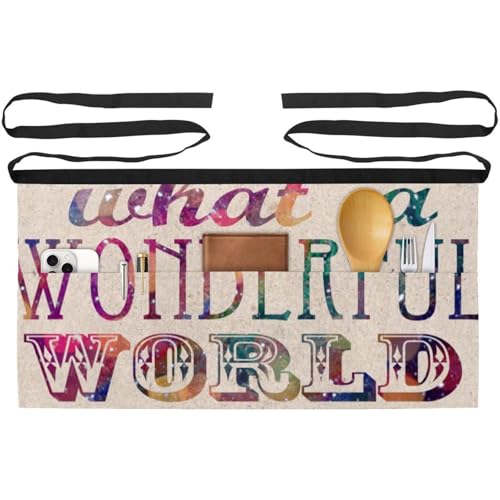 Lot de 3 tabliers de cuisine avec 3 poches au motif artistique