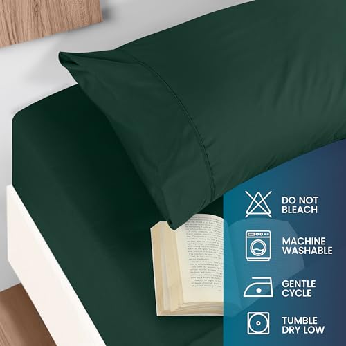 Image of Utopia Bedding Queen Sheet Set, Soft Microfiber 4 Piece Bed Sheets with 15 inch Deep Pocket - Easy Care Brushed Microfiber (Queen, Emerald)