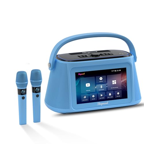 Portable Karaoke Machine for Adults with Lyrics Display Screen with 2 Wireless Microphones 10.1\" Touchtablet PA Speaker System WiFi, HDMI Karaoke Speaker with DJ Light for Home TV Outdoor Part (S63)