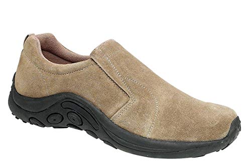 Image of Mens Twin Gusset Slip On Real Suede Casual Shoes Taupe 8 UK