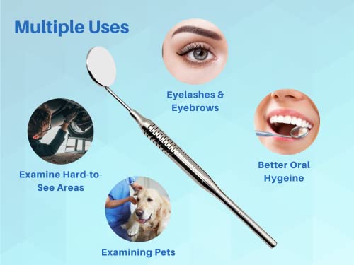 Dental Mirrors Set Of 5 Chrome Plated Thick Handle Artman Brand #TOP5