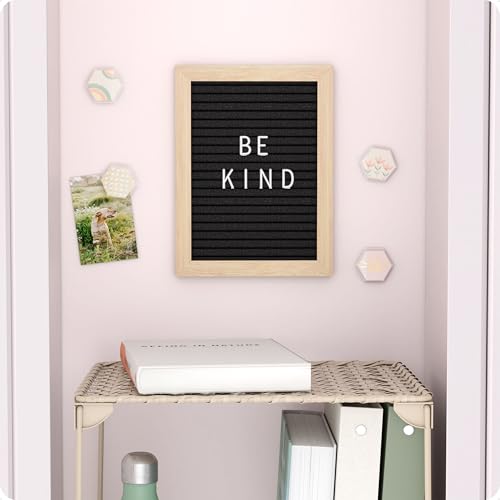 Magnetic Locker Letter Board, Black Felt, 8\" x 6\", Wood Frame (6401T00-12)