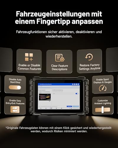 TOPDON ONE 10,1" bidirektionaler OBD2 Diagnosegerät, J2534 Pass-Thru, ECU-Codierung&über 50 Servicefunktionen, Alle Systemdiagnosen mit TopFix KI, OE-Topologie, FCA/Renault/VAG SFD SGW-Zugriff, CAN-FD