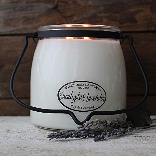 Milkhouse Candle Company, Creamery Glow Collection Scented Soy Candle: Butter Jar Candle, Eucalyptus Lavender, 16-Ounce #TOP1