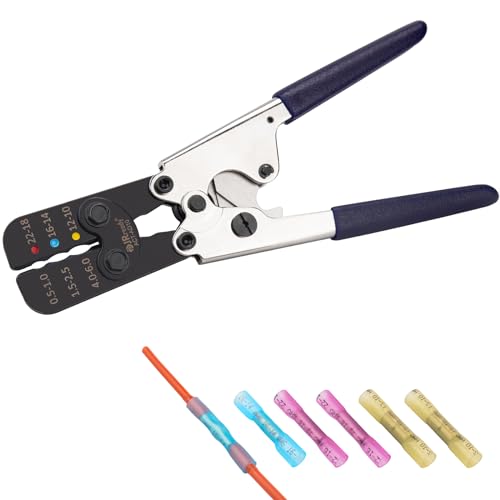JRready Alicate de Crimpagem de Terminais Termoencolhíveis com Catraca - Conectores de Emenda de Top