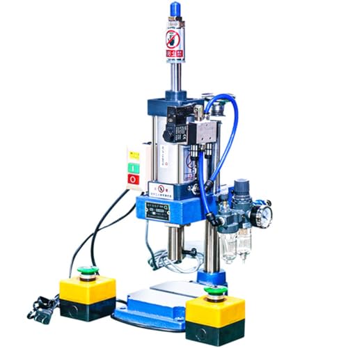 pressa pneumatica per punzonatura 200 kg / 300 kg di pressione, pressa per punzonatura da tavolo, pressa pneumatica a corsa cilindrica 0,4-0,7 mpa di pressione operativa,doublebutton-200kg