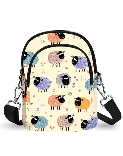 NOXOZNMOK Sheep Small Crossbody Purse for Women Casual Cell Phone Bag Waterproof Shoulder Bags Travel