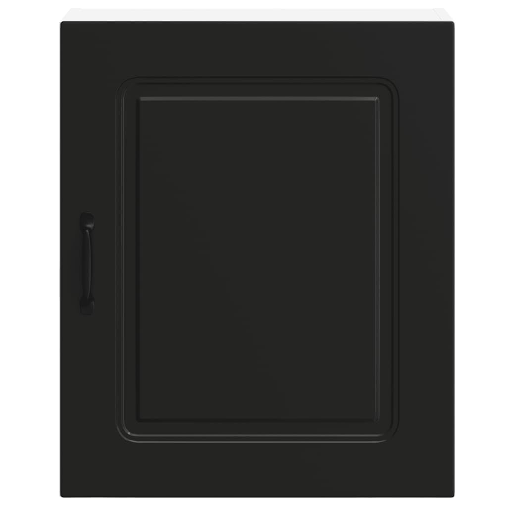 Kalmar Küchen-Hängeschrank Schwarz, Holzwerkstoff, 50x31x60 cm, wandmontiertes Sideboard für Küche & Speisekammer, stabile Lagerung Möbel