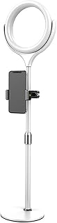 Desktop Ring Light, 7W 10 kinds dimmable Circle Light, Selfie Light with Stand and Phone Holder, for Video Conference, Makeup, Live Stream, YouTube, Tik Tok, photo shoot, Webcam Chat