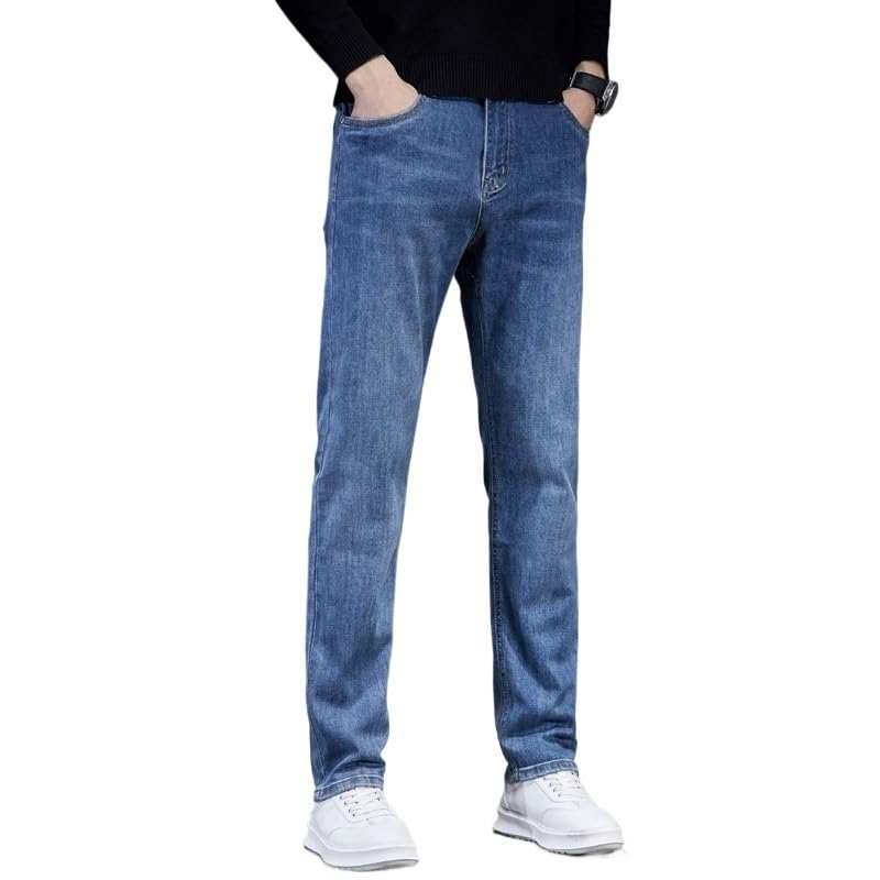 Casual Slim Straight Leg High Stretch Foot Skinny Jeans Solid Color Denim Pants2