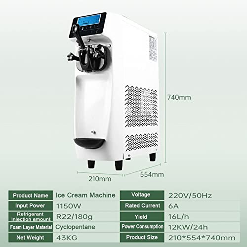 LANGTAOSHA Kommerzielle Eismaschine, 1150 W Automatische Soft- Und Hardeismaschine Mit LCD-Bedienbildschirm, 16 L/H… – Bild 8