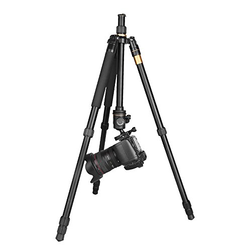QZSD Q222 Camera Tripod Portable Aluminium Monopod Professional Tripod with 360 Degree Ball Head Quick Release Plate for Canon Nikon Sony DSLR Digital Cameras DV