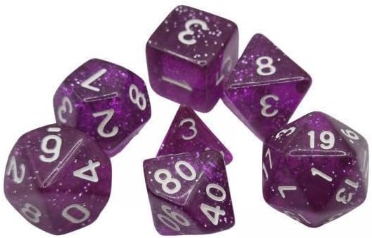 5x7 Pieces Solid Acrylic Polyhedral Dices Set for Party Supplies Table Games Violet| Toys | Dices