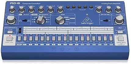 Behringer RHYTHM DESIGNER RD-6-BU Analog Drum Machine with 8 Drum Sounds, 64 Step Sequencer and Distortion Effects