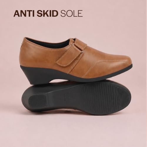 Image of FAUSTO Women's Outdoor Fashion Hook and Loop Platform Heel Wedges