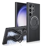 Lokyoo for Samsung Galaxy S23 Ultra Case with [Magsafe Wireless Charging],[Heat Dissipation],[Magnetic Support],[Invisible Built in Stand & Ring Holder], Shockproof Protective Case-Black