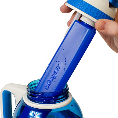 Cool Gear 2-Pack 64 Oz System Sports Water Bottle With Freezer Stick And Handle | Durable, Shatter Resistant Tritan™ Material Colored Water Bottle - Smoke #TOP3