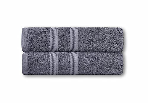 Craft Native - Towels Set - 2 Bath Towels - Premium 500 GSM 100% Egyptian Cotton - Quick Dry, Highly Absorbent, Soft Feel Bathroom Towels (Grey, 2 Bath Towels)