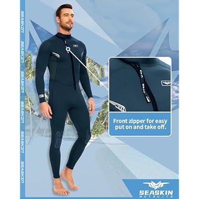 Seaskin Wetsuits for Mens Womens 2mm Front Zip Full Body Diving Suits