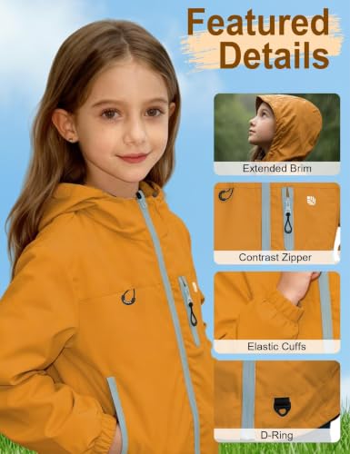 Image of Venzina Kids' Adventure-Ready Windproof Jacket Thermal-Insulated & Water-ResistantFixed Hood for Hiking, Camping, School