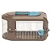 Suncast Portable Pet Carrier with Handle, Brown/Blue, 23