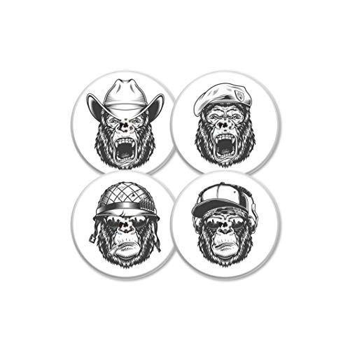 MySweetStitch style Libre Sensor Sticker Set of 4 Monkey Edition with Hole for Ventilation of the Skin