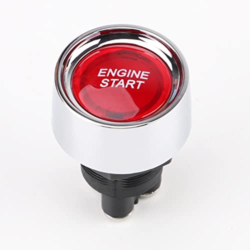 Start Switch Dc 12V 50A Car Push To Start Light Button Push Starter Ignition Switches For Racing Car On-Off Momentary Switch Reenkey (Red) #TOP2